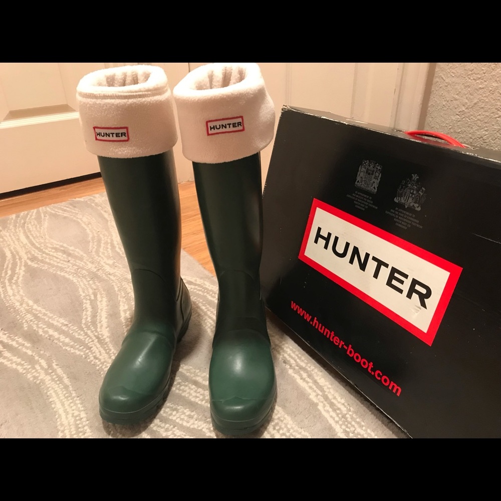 Hunter Boots (Green) (Size 8)